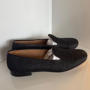 Stubbs & Wootton Raffia Loafers | Black
